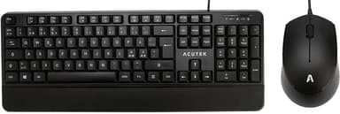 Acutek AMK-201WH tangentbord Mus inkluderad USB Nordic Svart Kabel Nordic
