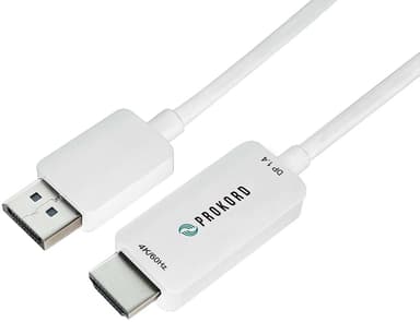 Prokord DisplayPort naar HDMI-kabel – 4K @ 60 Hz 1.5m 1.5m HDMI DisplayPort HDMI Wit