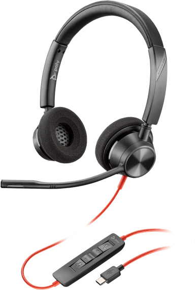HP Poly Blackwire 3320 Stereo USB-c Headset USB Type-C Sort