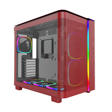 Montech King 95 Pro Curved Glass 6x ARGB +HUB Midi Tower Punainen