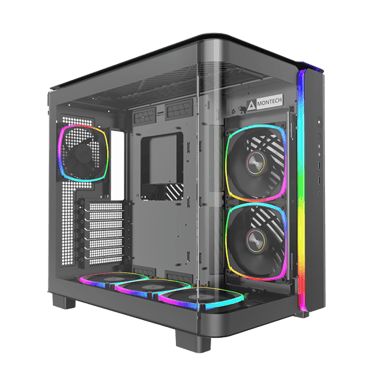 Montech King 95 Pro Curved Glass 6x ARGB +HUB Midi Tower Svart