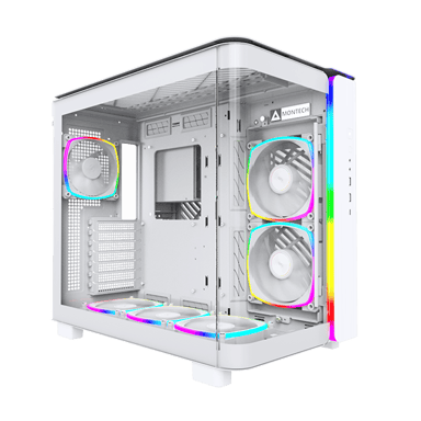 Montech King 95 Pro Curved Glass 6x ARGB +HUB Midi Tower Hvid