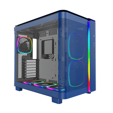 Montech King 95 Pro Curved Glass 6x ARGB +HUB Midi Tower Blå
