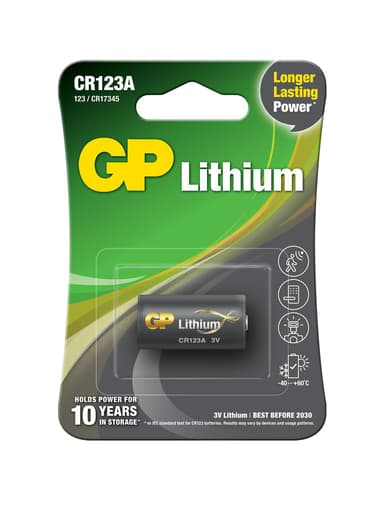 GP Lithium Battery Cr123a, 3v, 1-pack 
