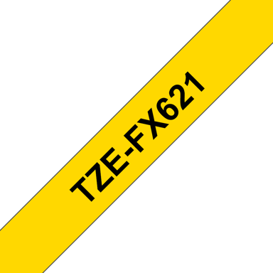 Brother Tape 9mm TZe-FX621 Musta/Keltainen Joustava 