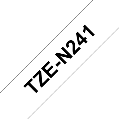 Brother Tape 18mm TZe-N241 Zwart/Wit Niet Gelamineerd 
