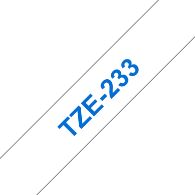 Brother Tape 12mm TZe-233 Blå/Hvid