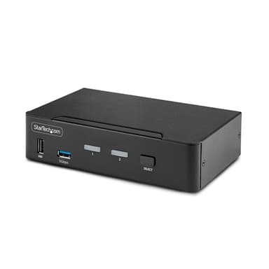 Startech 2-Porter Displayport KVM-bryter 8K med USB og Audio 