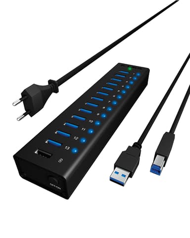 Raidsonic Icy Box Ib-AC6113 USB Hub 14X USB 3.0 USB 3.2 Gen 1 (3.1 Gen 1) Type-B USB 3.2 Gen 1 (3.1 Gen 1) Type-A