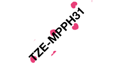 Brother Tape 12mm TZe-MPPH31 Zwart/Roze Hart 