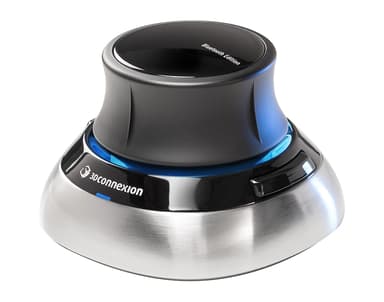 3DConnexion Spacemouse Wireless RF Wireless + Bluetooth + USB-A Svart, Blå, Sølv