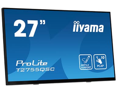 iiyama ProLite T2755QSC-B1 27" IPS WQHD PCAP USB Svart 27" 2560 x 1440pixels IPS 16:9 75Hz