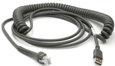 Zebra Cable USB 4.5m Coiled 4.57m USB-A Harmaa