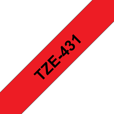 Brother Tape 12mm TZe-431 Zwart/Rood 