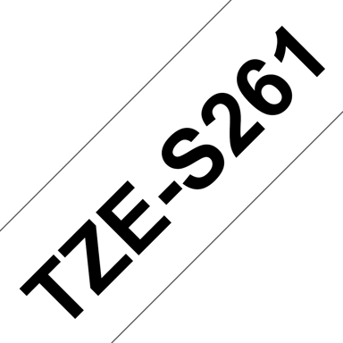 Brother Tape 36mm TZe-S261 Zwart/Wit Extra Sterk 