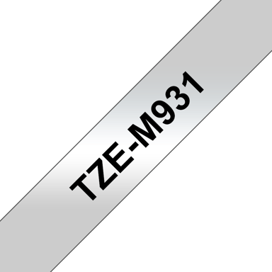 Brother Tape 12mm TZe-M931 Sort/S�lv 