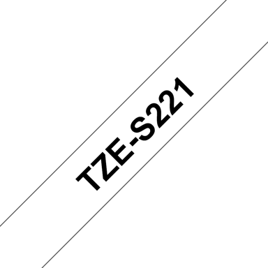 Brother Tape 9mm TZe-S221 Svart/Hvit Ekstra Sterk 