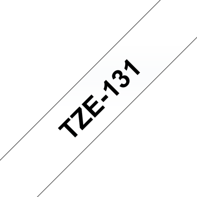 Brother Tape 12mm TZe-131 Sort/Gennemsigtig