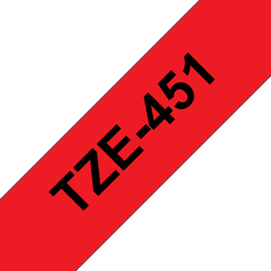 Brother Tape 24mm TZe-451 Musta/Punainen 