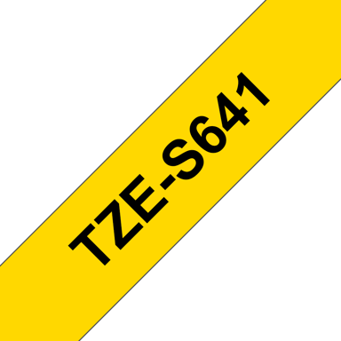 Brother Tape 18mm TZe-S641 Svart/Gul Ekstra Sterk 