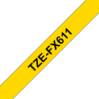 Brother Tape 6mm TZe-FX611 Svart/Gul Fleksibel 