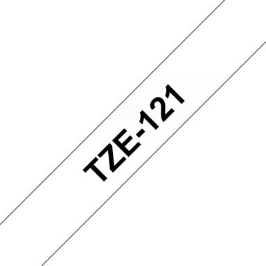 Brother Tape 9mm TZe-121 Svart/Transparent 