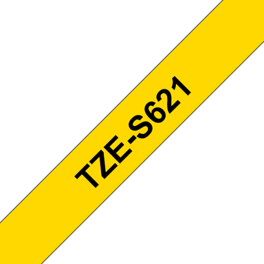 Brother Tape 9mm TZe-S621 Zwart/Geel Extra Sterk 