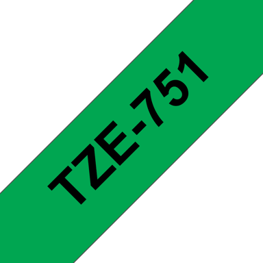 Brother Tape 24mm TZe-751 Svart/Grön 