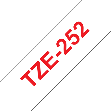 Brother Tape 24mm TZe-252 Röd/Vit 
