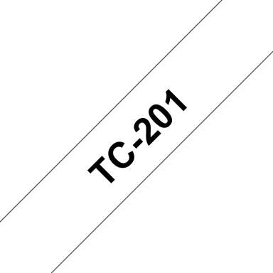 Brother Tape 12mm TC-201 Musta/Valkoinen 
