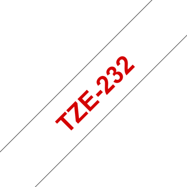 Brother Tape 12mm TZe-232 Punainen/Valkoinen