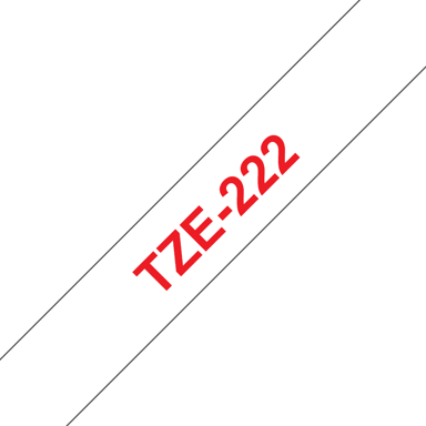 Brother Tape 9mm TZe-222 Rood/Wit 