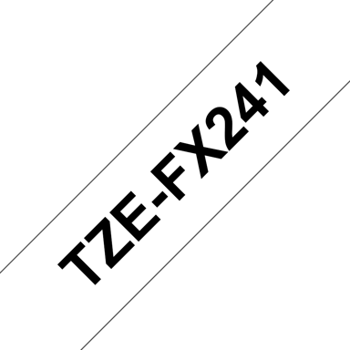 Brother Tape 18mm TZe-FX241 Svart/Vit Flexibel 