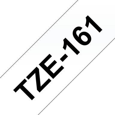 Brother Tape 36mm TZe-161 Zwart/Transparant 