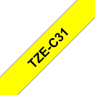 Brother Tape 12mm TZe-C31 Musta/Neon Keltainen 