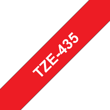 Brother Tape 12mm TZe-435 Valkoinen/Punainen 