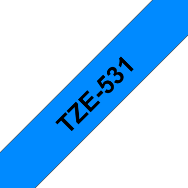 Brother Tape 12mm TZe-531 Zwart/Blauw 