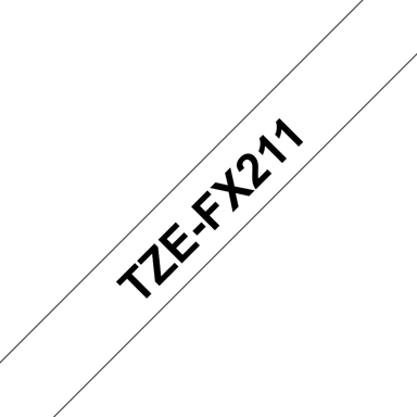 Brother Tape 6mm TZe-FX211 Sort/Hvid Fleksibel