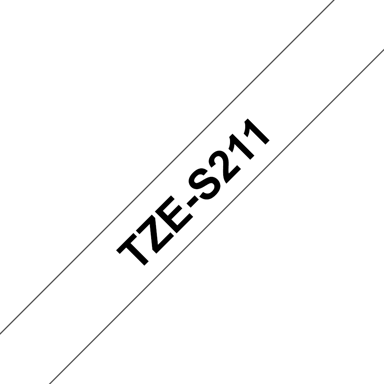 Brother Tape 6mm TZe-S211 Sort/Hvid Ekstra Stærk 