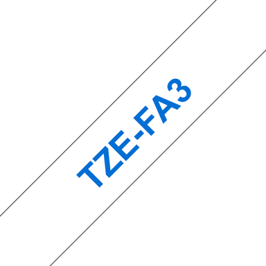 Brother Tape 12mm TZe-FA3 Tyg Vit/Blå 