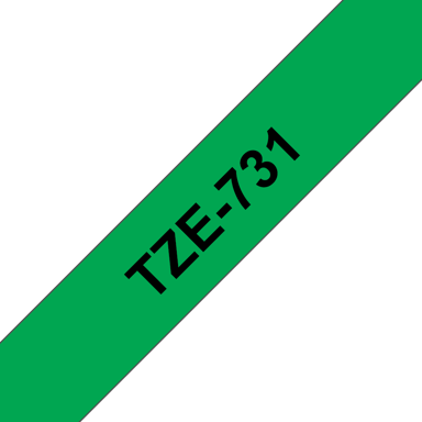 Brother Tape 12mm TZe-731 Musta/Vihreä 