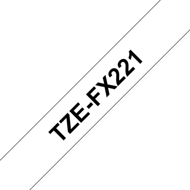 Brother Tape TZE-FX221 9mm Svart/Vit Flexible 