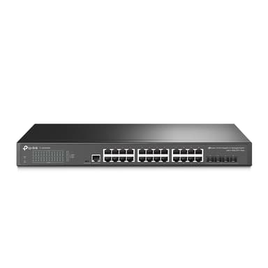 TP-Link JetStream TL-SG3428X nätverksswitchar hanterad L2+/L3 Gigabit Ethernet (10/100/1000) 1U Svart 