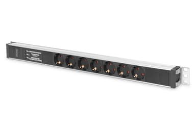 Digitus DN-95412 grenuttag 7 AC-utgångar 0U Svart, Silver 
