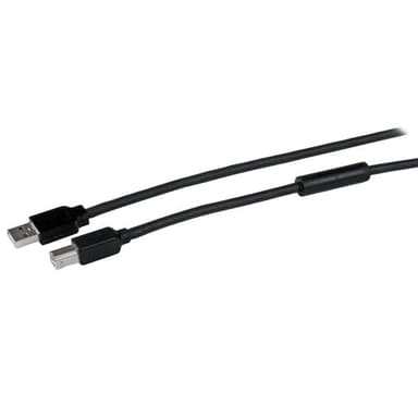 Startech Active USB 2.0 M/M 15m USB-A USB-B Aluminium, Svart