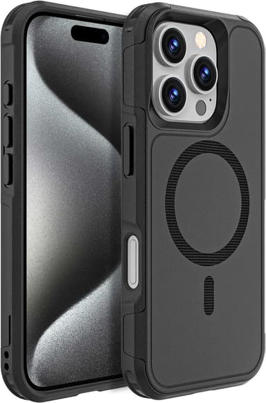 Cirafon Aegis Iskunkestävä MagSafe-puhelinkotelo (MIL-STD-810H) iPhone 16 Pro Musta