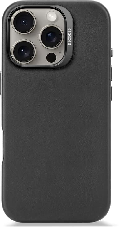 Decoded Leather Backcover iPhone 16 Pro Musta