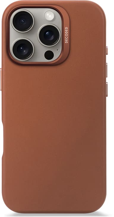 Decoded Leather Backcover iPhone 16 Pro Lichtbruin