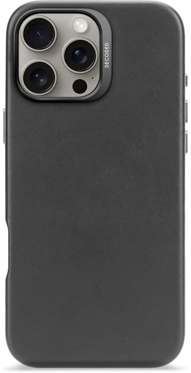 Decoded Leather Backcover iPhone 16 Pro Max Sort
