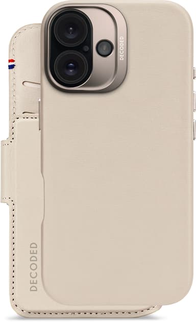 Decoded Leather Detachable Wallet iPhone 16 Grijs